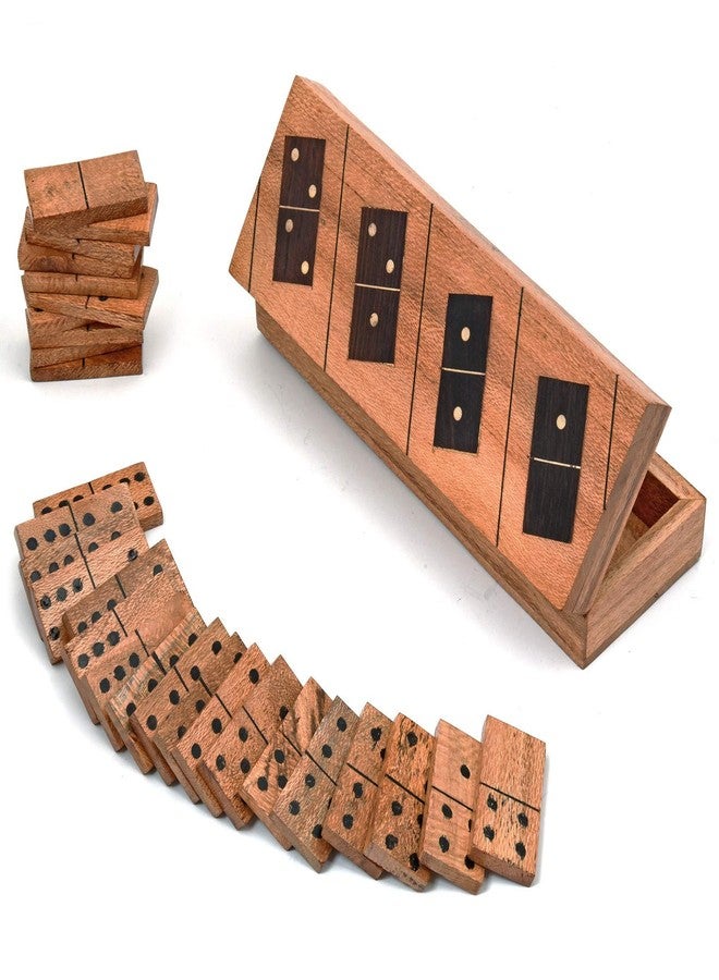 Toolart Fine Craft India Domino Game Set with 28 Domino Tiles (Dimensions Length - 8, Width - 2.8, Height - 1.5 Inch) - Image 1