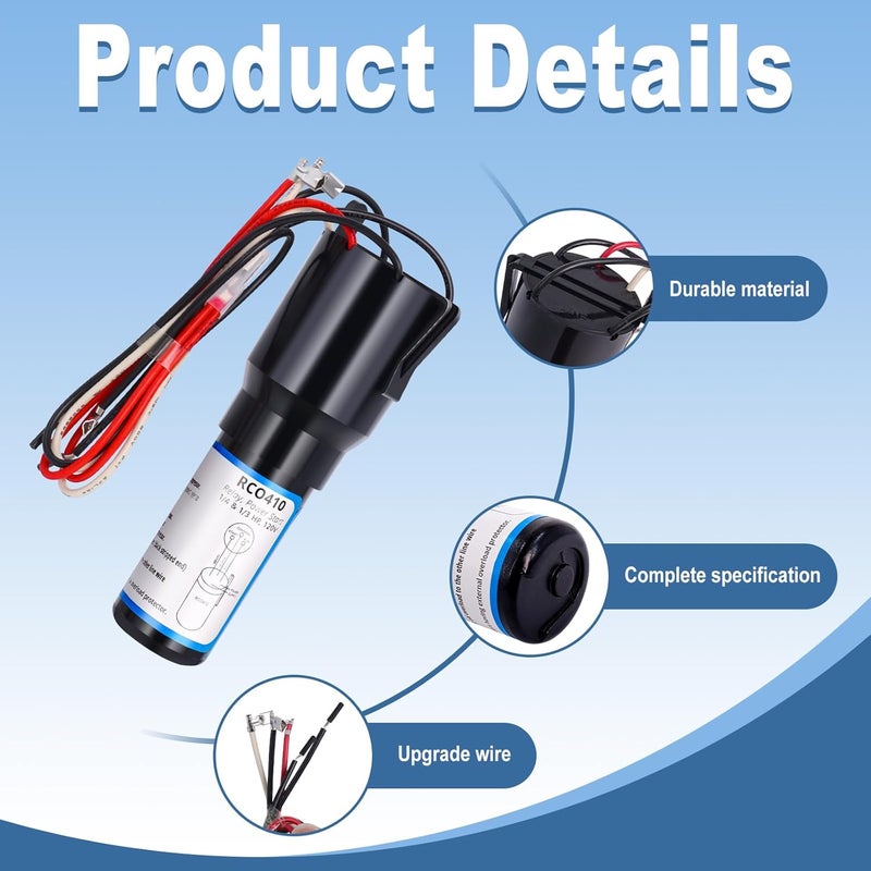 Ketofa RCO410 3-in-1 Hard Start Capacitor Kit, Compatible for Compatible with Refrigerators & Freezers, 1/4-1/3 H.P. 115VAC (1 pcs) - Image 5