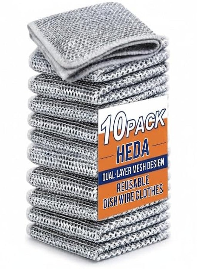 هيدا إسفنجة تنظيف المطبخ متعددة الأغراض من هيدا - وسادة تنظيف للأواني والمقالي وأسطح العمل | فرشاة غسيل أطباق شديدة التحمل وغير قابلة للخدش للبلاط وأسطح المطبخ (10) - Image 1