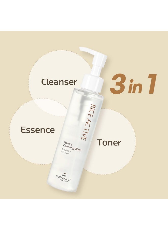 THE SKIN HOUSE - Rice Essence Cleansing Water Allin1 Facial Cleanser+Toner+Essence Mild Micellar Water Rice Water Face Wash Korean Skin Care(150Ml/5.07Fl.Oz) - Image 1