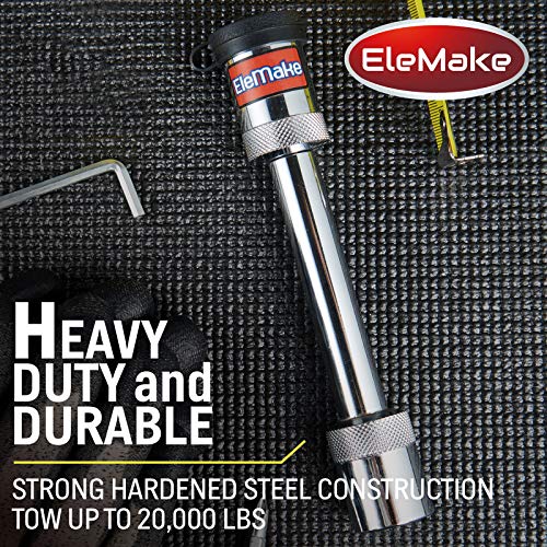 Elemake Trailer Hitch Lock - Hitch Pin Lock 5/8" Pin Tow Receiver Lock, Heavy Duty Brass Core Locking Mechanism, 3-1/2" Usable Length Fits Class III, IV, V Hitches - Image 2