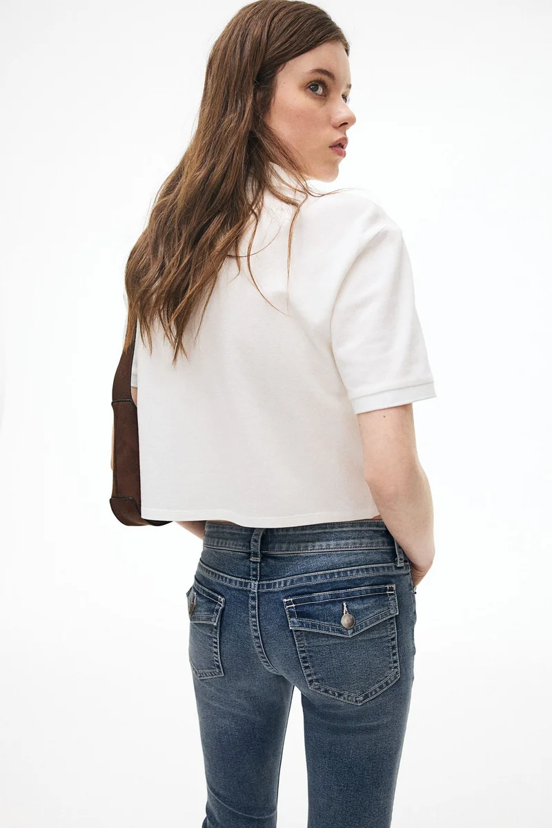 اتش اند ام جينز بقصة حافة واسعة وخصر منخفض