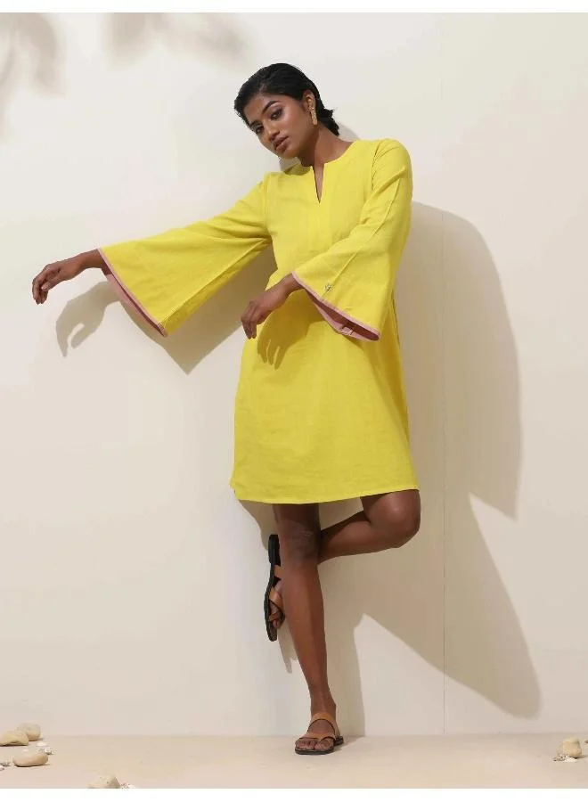 ترو برونز فستان قطني بلون الليموني من ترو براونز