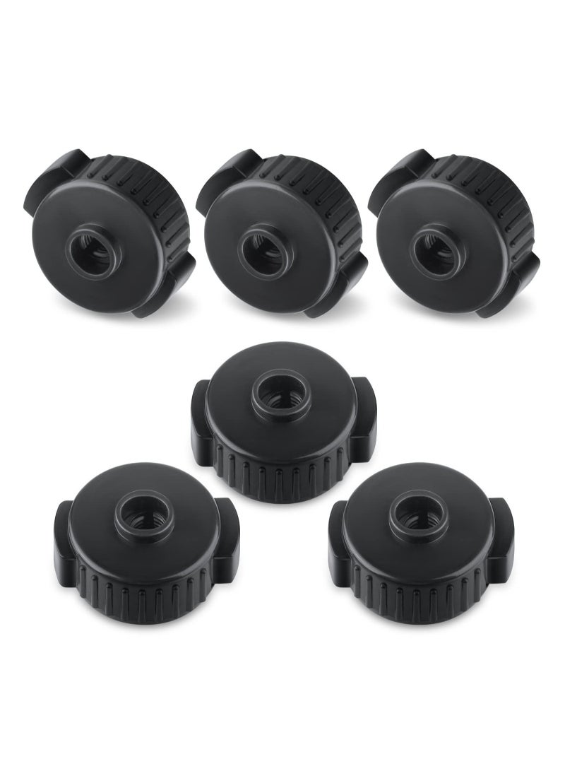 Excefore 6Pcs Quick Release Cymbal Nuts, 8mm Cymbal Mate Nut Black Plastic Cymbal Lock Nut Replacement for Percussion Drum Kit Jazz Drum Parts Accessories  - Image 1
