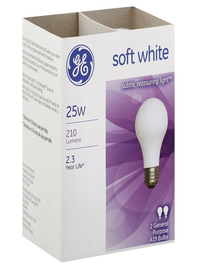 GE 25W SOFT WHITE BULB 2 PK (Pack of 12) - Image 1