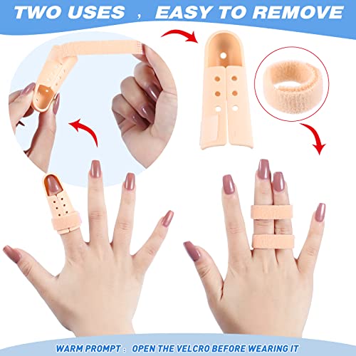 BBTO 10 Pcs Mallet Finger Splint, 5 Sizes Finger Support Brace Stabilizer Straightener Plastic Fingertip Protectors Arthritis Knuckle Immobilization for Thumb Pinky Middle Index Ring(Beige) - Image 4