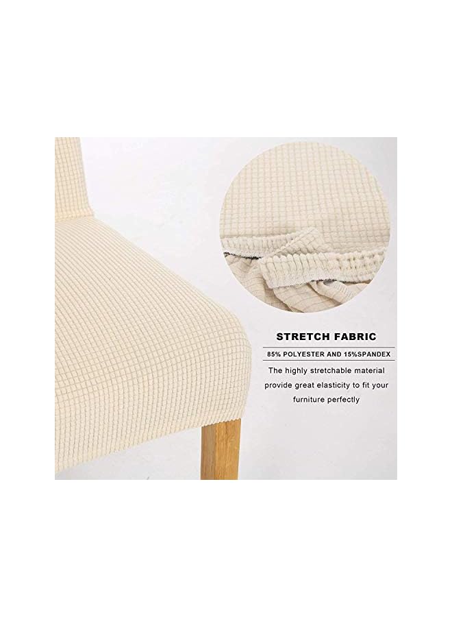 The Bros Luxury Soft Chair Cover - Set of 6, Beige - Image 4