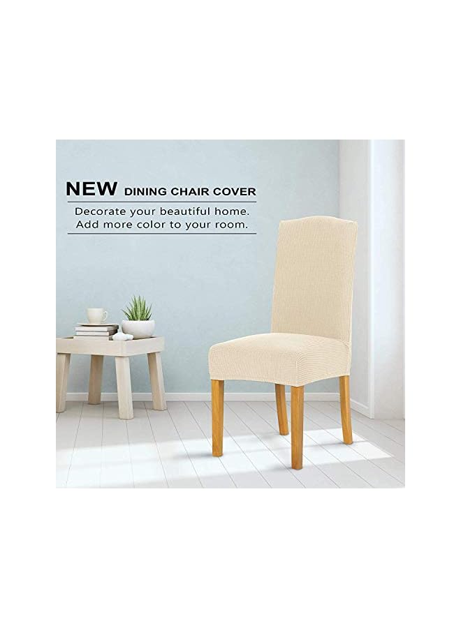 The Bros Luxury Soft Chair Cover - Set of 6, Beige - Image 2