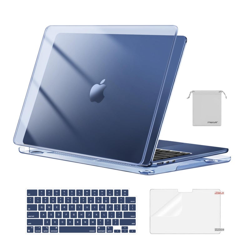 MOSISO Compatible with MacBook Air 13 inch Case M5 2026 M4 2025 M3 M2 20242022 A3449 A3240 A3113 A2681Hard ShellKeyboard CoverScreen FilmPouch for MacBook Air 136 inch Case Crystal Midnight - Image 2
