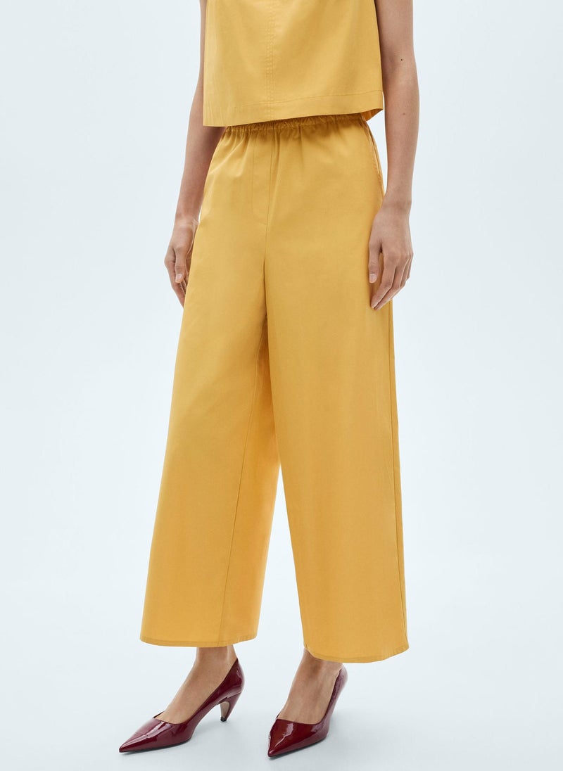 MANGO Casual Cotton Culotte Pants  - Image 1