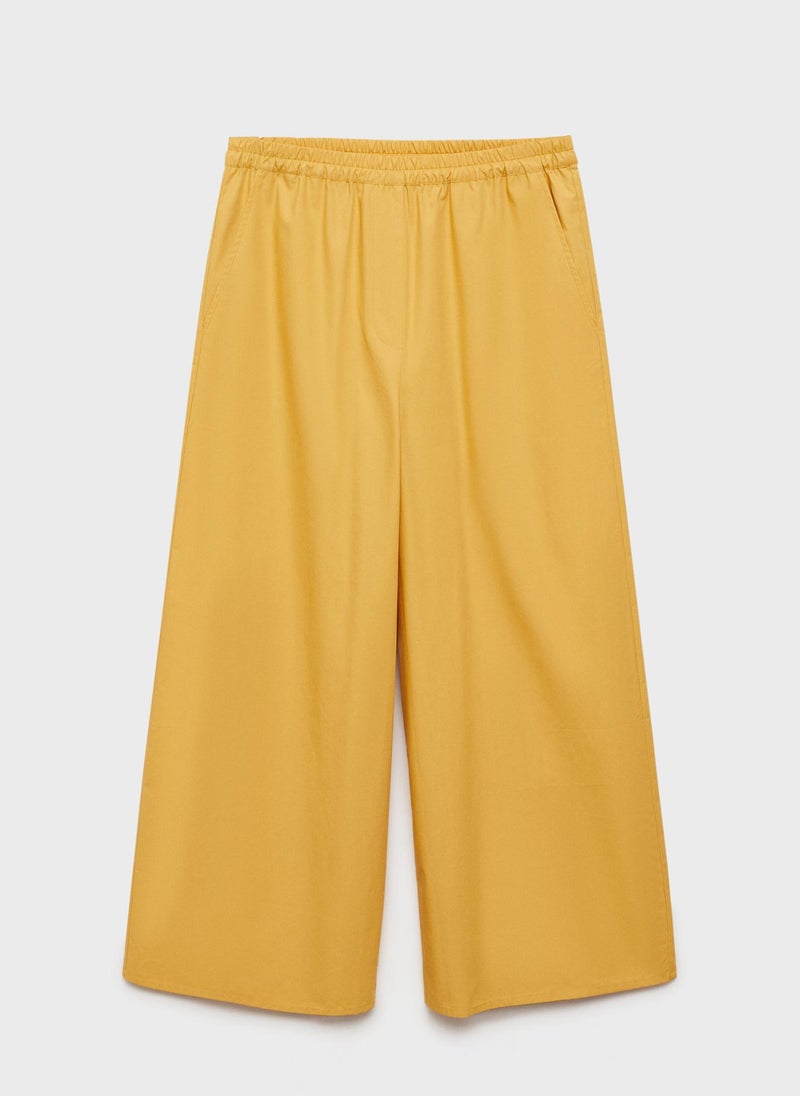 MANGO Casual Cotton Culotte Pants  - Image 4