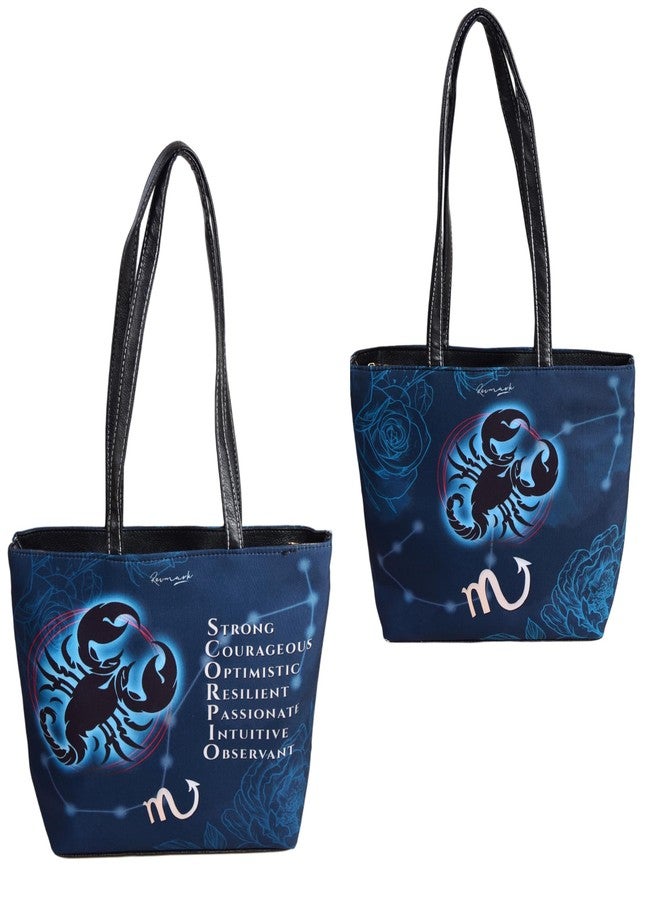 Revmark Zodiac Signature Totes- SCORPIO Edition | Two Compartments, Digital Print | Spacious | PU Leather - Image 1