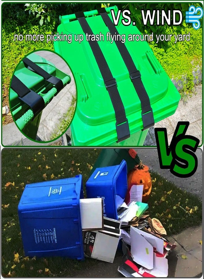JFOMOYGI 2PCS Metal Double-Claw Trash Can Lock Strap for Animals,Outdoor Racoon Garbage Can Bin Lid Lock Straps Bungee Cord,Trash Can Bin Lid Locks Bungee Cord Outside【Black Hooks】- Patented Pending - Image 2