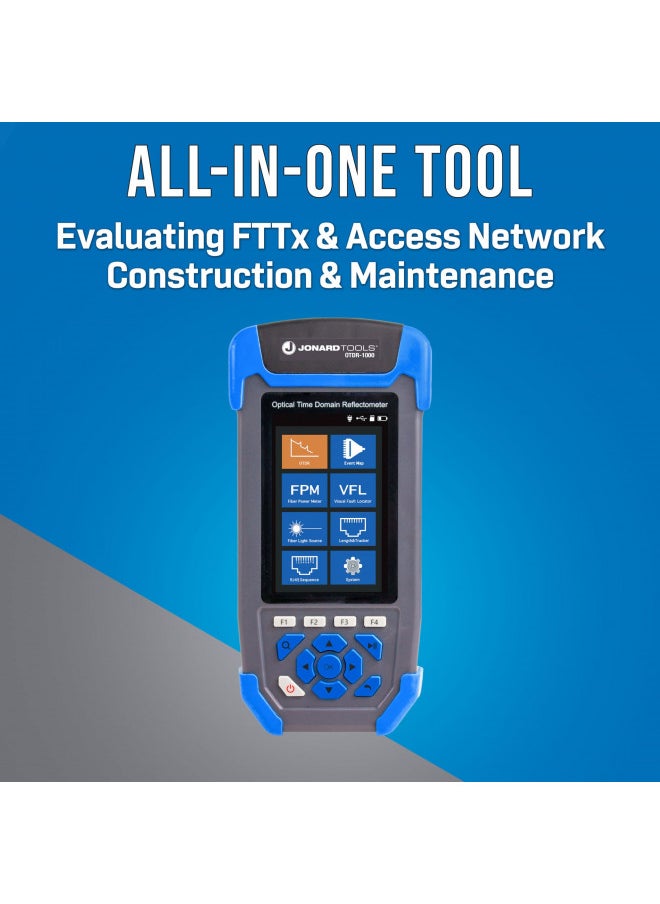 Jonard Tools JONARD TOOLS OTDR-1000 Multi-Function OTDR with OTDR, Event Map, Power Meter, Light Source, VFL, Network Cable Tester, and More, Black  - Image 3