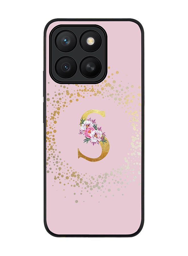 Stylizedd For Honor X8c Case,Slim fit Camera Protection, Shockproof Thin Phone cover  - Custom Monogram Floral - S  (Pink )