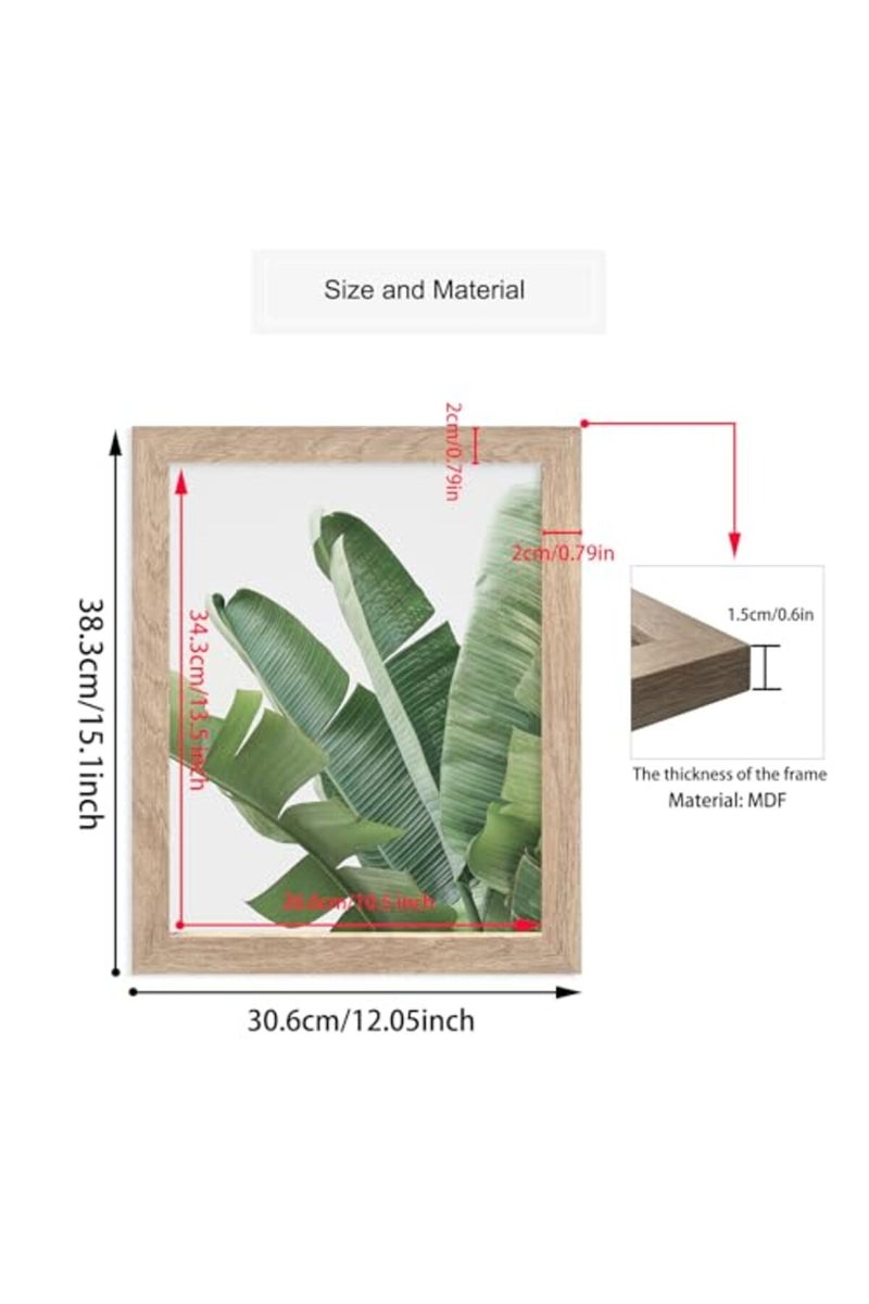 HoozGee Framed Botanical Wall Art Prints Set of 6 Tropical Leaves Plant Leaf Canvas Print Wall Decor Green Wall Art Posters Bedroom Living Room Decor (Tropical Leaf Art, 11"x14" FRAMED) - Image 4