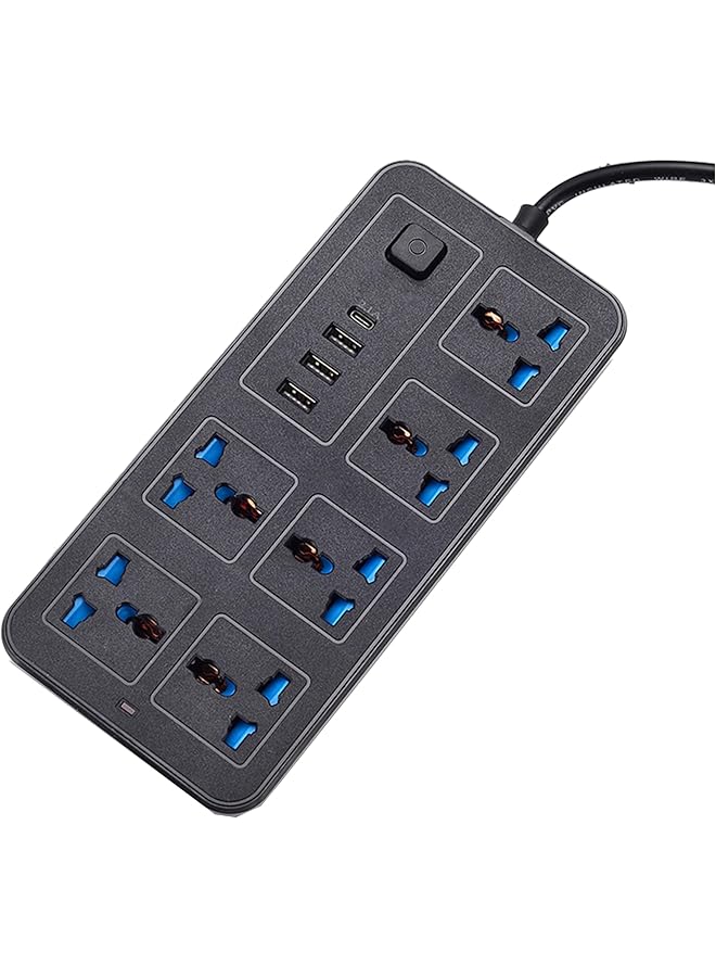 PROMASS promass Power Strip with USB, Power Extension Cord with 6 Power Sockets and 3 USB Ports, Long Extension Cord with Surge Protector for Home, Dorm and Office Accessories (5 Meters) - Image 1