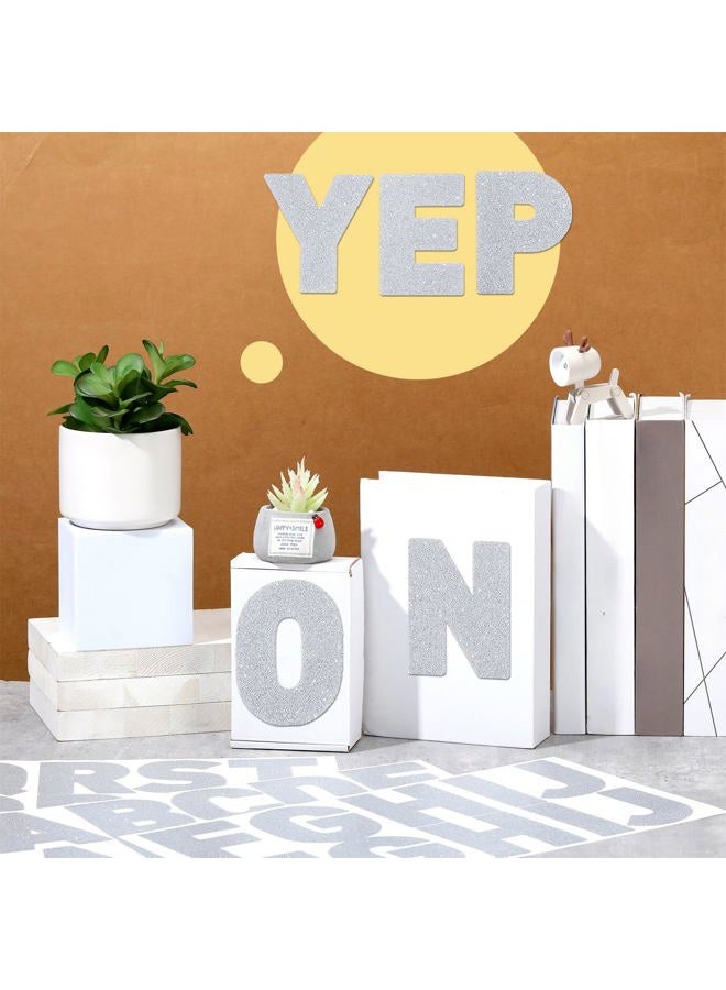 Harloon 232 Pcs 24 Sheets Large Glitter Letter Stickers Big Font Alphabet Letter Stickers Self Adhesive Letters Kit Mailbox Stickers for Mailbox Bulletin Boards Classroom Home Decor (Silver,4 Inch) - Image 3