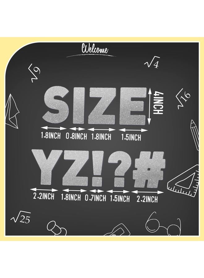 Harloon 232 Pcs 24 Sheets Large Glitter Letter Stickers Big Font Alphabet Letter Stickers Self Adhesive Letters Kit Mailbox Stickers for Mailbox Bulletin Boards Classroom Home Decor (Silver,4 Inch) - Image 2