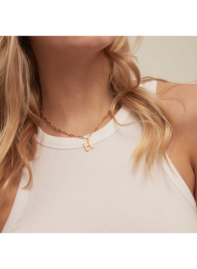 ORELIA LONDON Initial H Open Link Chain Necklace - Image 2
