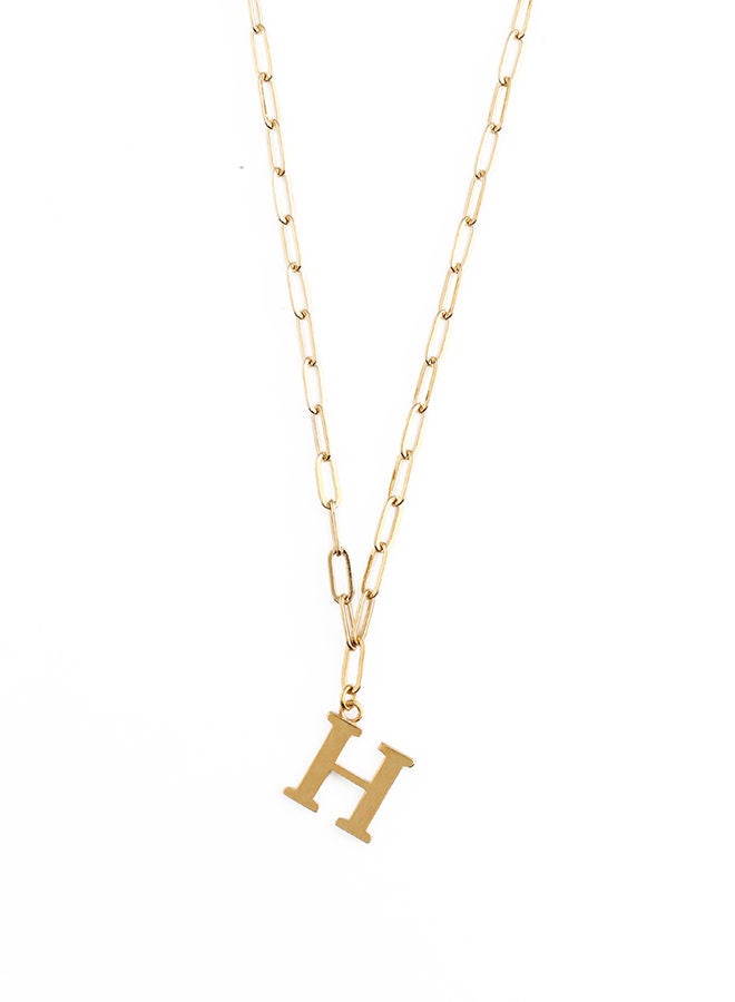 ORELIA LONDON Initial H Open Link Chain Necklace - Image 1