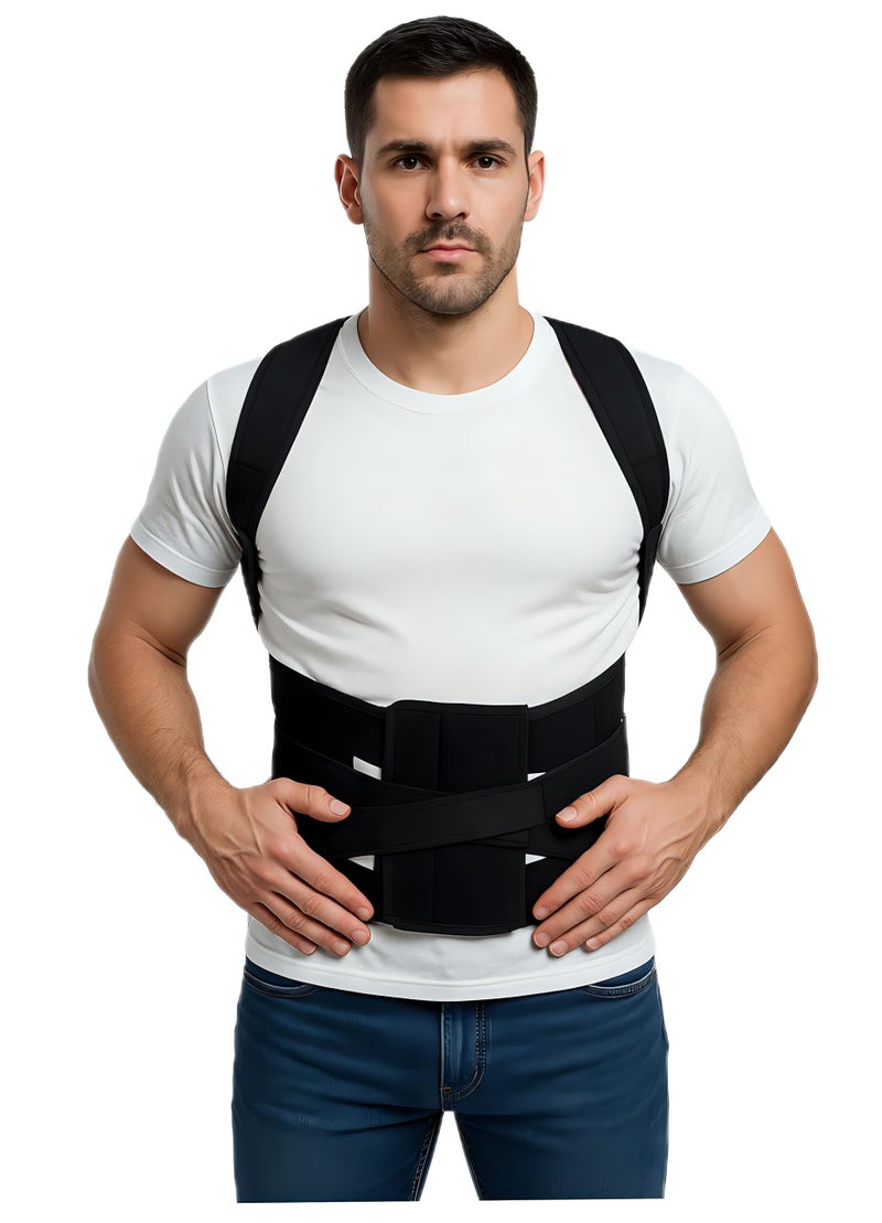 Vertical Back Corset Belt with 12 Braces for Back and Shoulder Support, Comfortable Invisible Under Clothing, High Quality Materials, Suitable for Men, Women and Kids (XL 76-90K) - Image 4