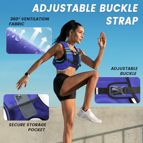 KUKZO Weighted Vest Woman,12 Lb Unisex Reflective Strength Training Weight Vest For Running, Jogging, Cardio & Workouts - Image 2