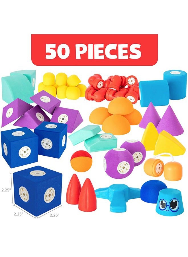 blockaroo Magnetic Foam Blocks 50-Piece Builder Set - Image 5