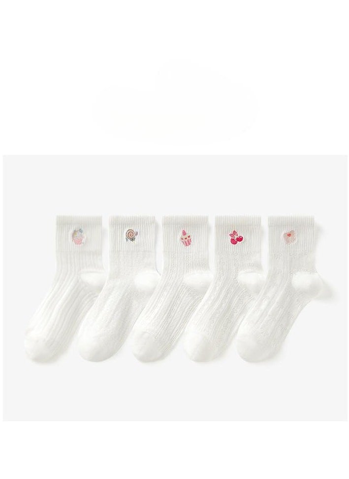 Generic - Women Absorb Sweat and Deodorize Socks 5 Pairs High Quality Socks One Size Fits All - Image 1