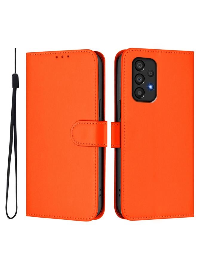 S-TOP Case For Samsung Galaxy A33 5G Skin Feel Solid Color Leather Phone Case with Lanyard - Image 2