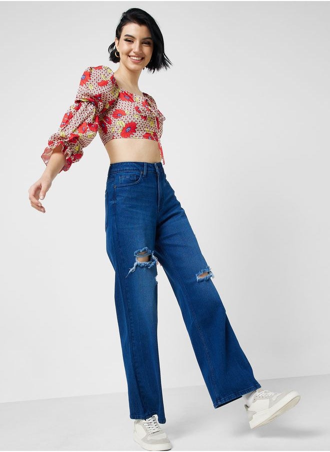 Ginger - High Waist Wide Leg Jeans - Image 1