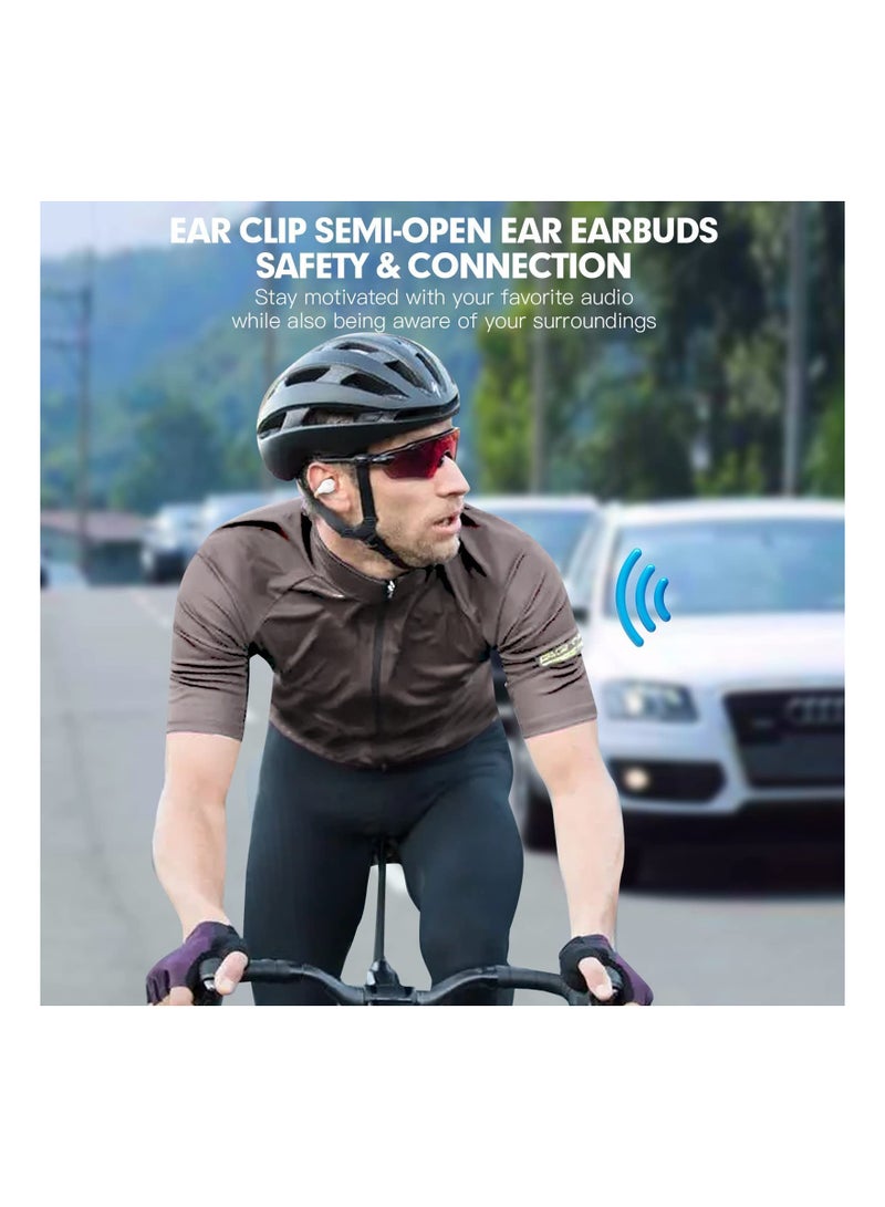 SOLARAE Wireless Ear Clip Bone Conduction Headphones, Headset Open Ear Bone Conduction Earbuds Head Set Clip on Wireless Bluetooth Bone Conducting Open Ear Headphones Induction Earphones for Running - Image 3