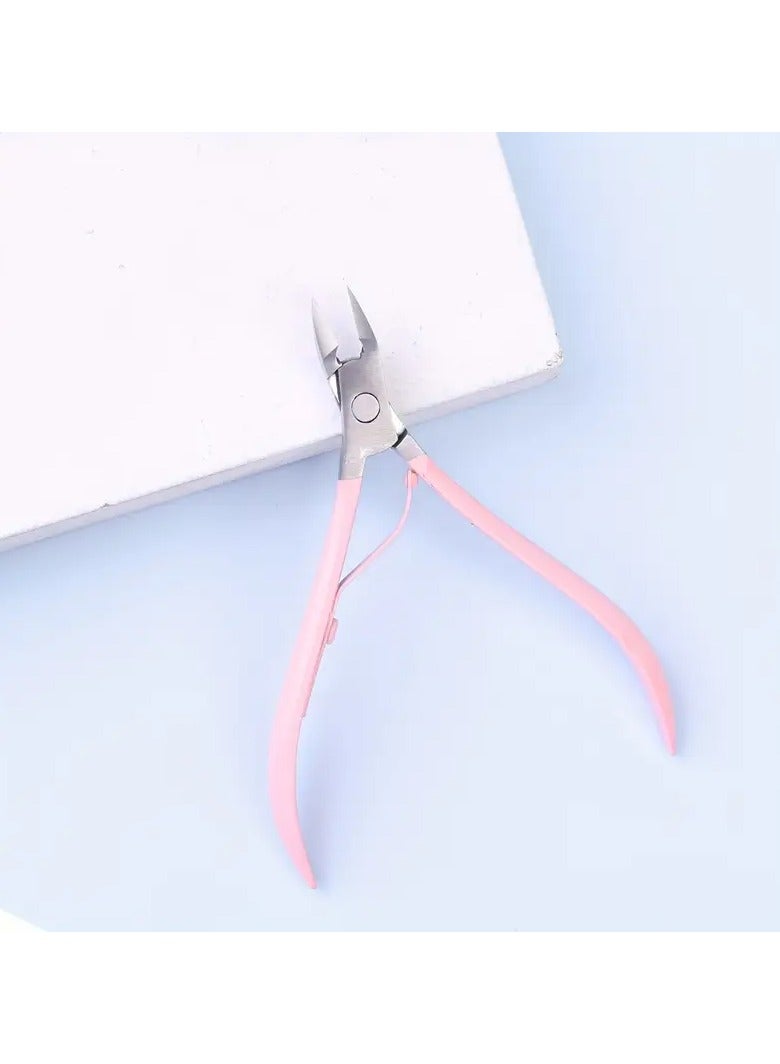 Goolsky Precision Stainless Steel Cuticle Nippers - Pink, Professional Manicure & Pedicure Tool for Dead Skin Removal and Ingrown Toenail Correction - Image 1