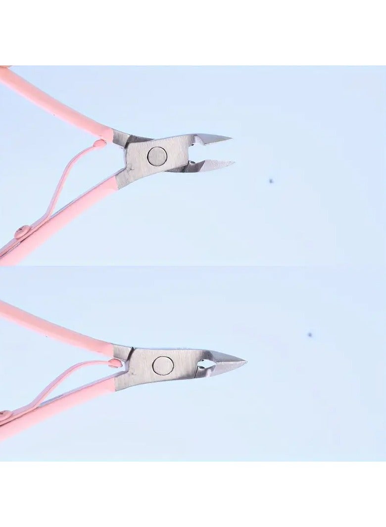 Goolsky Precision Stainless Steel Cuticle Nippers - Pink, Professional Manicure & Pedicure Tool for Dead Skin Removal and Ingrown Toenail Correction - Image 3