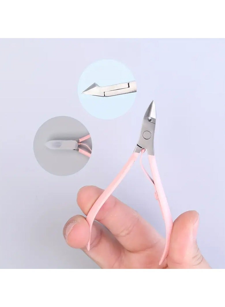 Goolsky Precision Stainless Steel Cuticle Nippers - Pink, Professional Manicure & Pedicure Tool for Dead Skin Removal and Ingrown Toenail Correction - Image 4