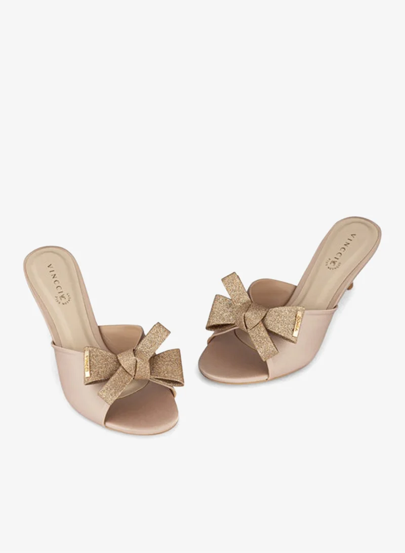 Vincci Gold Women One Strap Mid Heel Sandals for Women | Best Price UAE