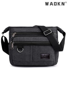 Trendy Canvas Laptop Messenger Bag, Fits 13-Inch Notebooks, Unisex Casual Water Bottle Storage, Effortlessly Create Your Own Personalized Crossbody Style