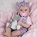 EKOKIZ Lifelike Reborn Baby Dolls 18 Inch Realistic Baby Doll Cloth Body Newborn Girl with Elephant Outfit Accessories Gift Box Included for Kids Role Play Cuddling Collectors - Image 2