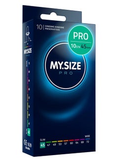 My Size Pro Ultra Thin Condoms 10 Pieces (45 Size) – Odorless, Long Lasting, Sustainable, Premium Quality for Maximum Comfort, Pleasure, and Sexual Health – Proper Fit Reduces Risks and Enhances Protection – Latex Men Condoms Available in Multiple Sizes (45 to 72)  - Image 1