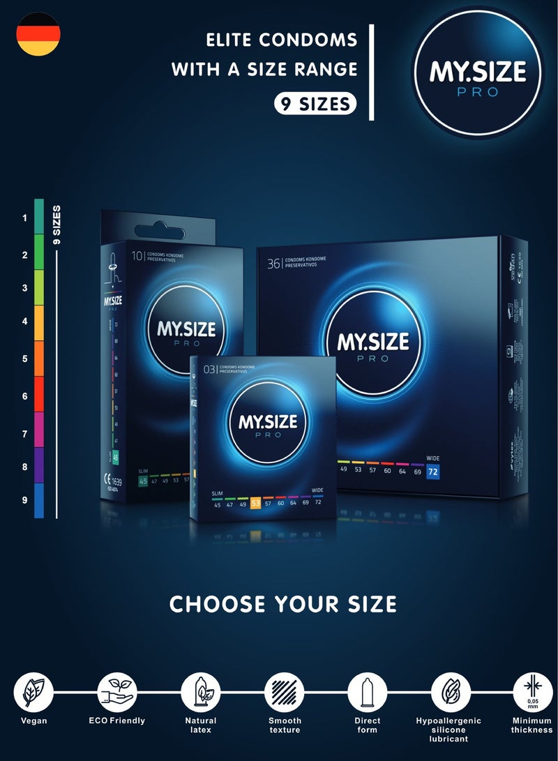 My Size Pro Ultra Thin Condoms 10 Pieces (45 Size) – Odorless, Long Lasting, Sustainable, Premium Quality for Maximum Comfort, Pleasure, and Sexual Health – Proper Fit Reduces Risks and Enhances Protection – Latex Men Condoms Available in Multiple Sizes (45 to 72) - Image 3