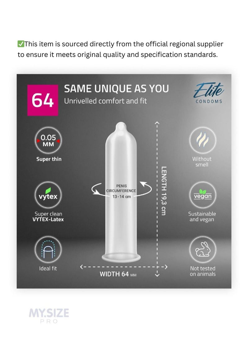 My Size Pro Ultra Thin Condoms 10 Pieces (45 Size) – Odorless, Long Lasting, Sustainable, Premium Quality for Maximum Comfort, Pleasure, and Sexual Health – Proper Fit Reduces Risks and Enhances Protection – Latex Men Condoms Available in Multiple Sizes (45 to 72) - Image 2