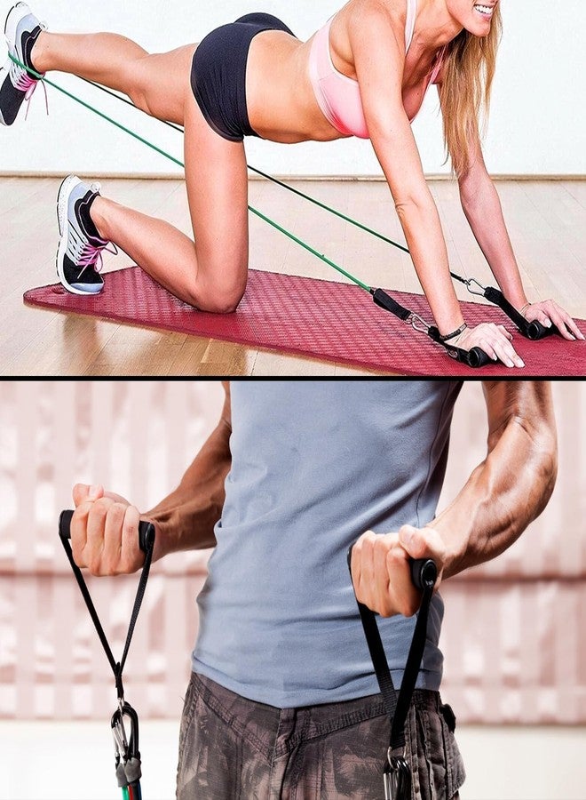 Garneck 8 PCS Resistance Band Handles - Exercise Strap Resistance Bands with Plastic D Ring - Foam Pad Resistance Band Handle for Home Gym Overhead Strength Training Stretching - Image 3