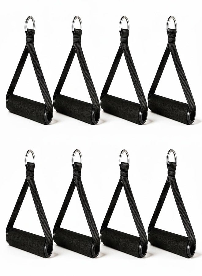 Garneck 8 PCS Resistance Band Handles - Exercise Strap Resistance Bands with Plastic D Ring - Foam Pad Resistance Band Handle for Home Gym Overhead Strength Training Stretching - Image 1