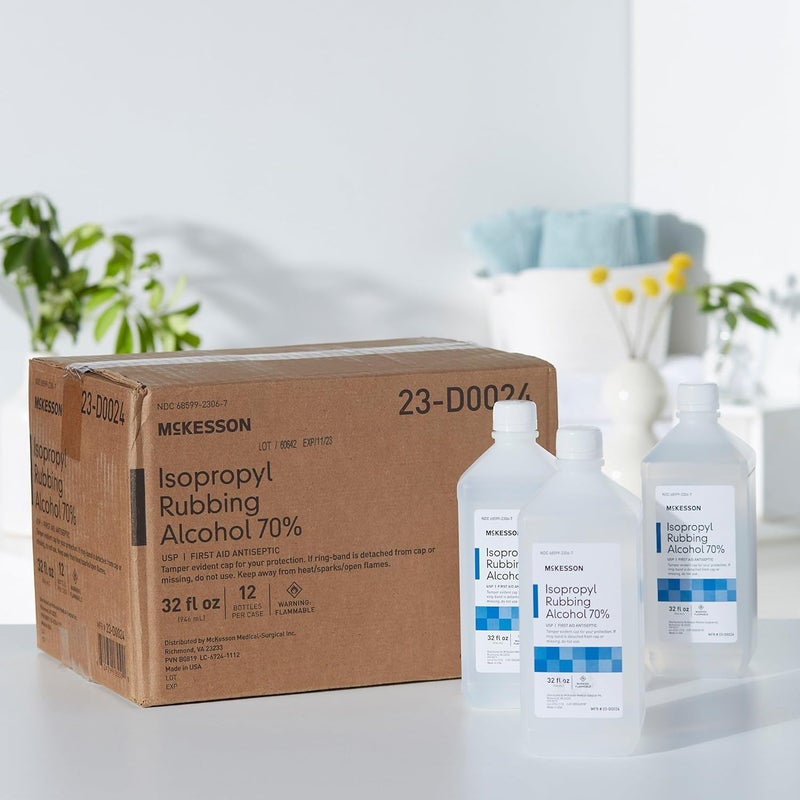 McKesson كحول إيزوبروبيل من مكيسون 70 12 عدداً USP مطهر للإسعافات الأولية 32 أونصة - Image 5