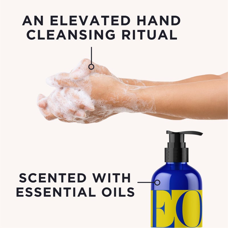 EO Liquid Hand Soap, 12 Ounce (Pack of 3), Lemon and Eucalyptus, Organic Plant-Based Gentle Cleanser with Pure Essential Oils - Image 2