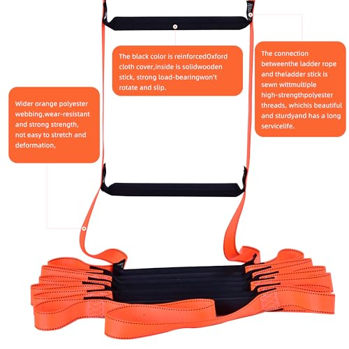 Meidansini Rope Ladder,26 Feet Fire Escape Ladders,Emergency Ladder of Deploys Quickly,2 Story Homes Reusable Portable Safety Rope Ladder for Window Balcony Tree House - Image 2