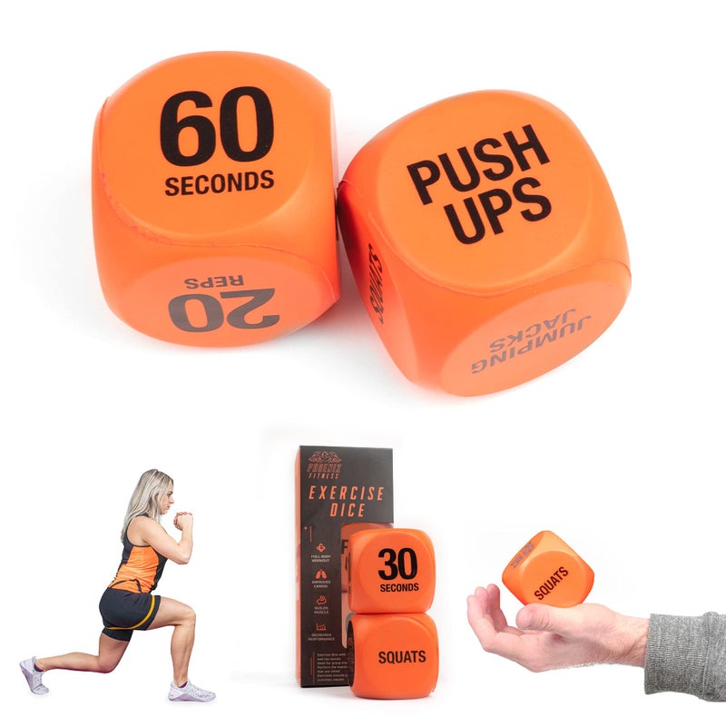 Phoenix Fitness Phoenix Fitness Exercise Dice - Workout Dice Game for Cardio, HIIT Training and Exercise Classes - Full Body Training includes Push Ups, Squats, Jumping Jacks, Crunches & Wildcard - Home and Gym  - Image 1
