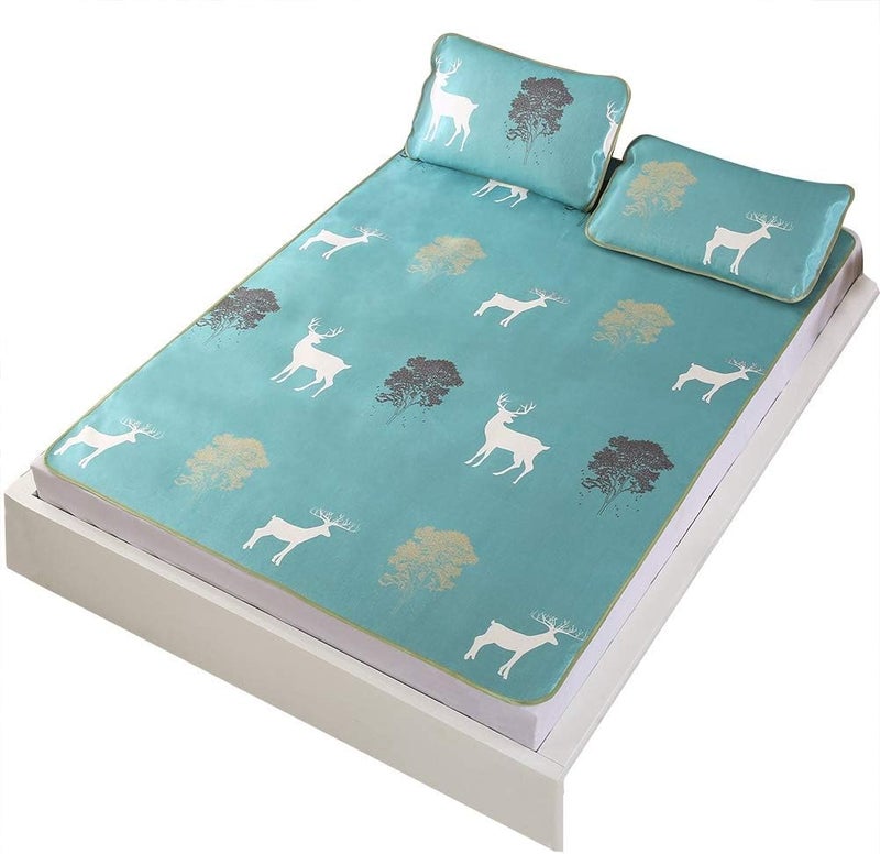 klarako Summer Sleeping Mat, 3D Printing Foldable Mattress Topper Pad Ice Silk Cover Cooling Mat  for Night (4 Sizes) (3#) - Image 1