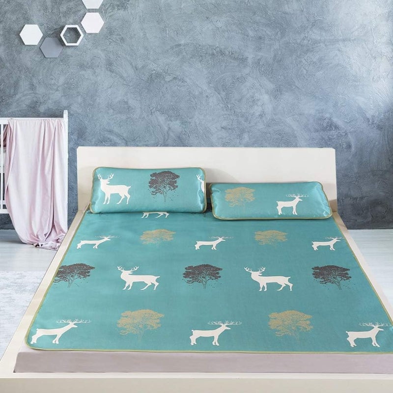 klarako Summer Sleeping Mat, 3D Printing Foldable Mattress Topper Pad Ice Silk Cover Cooling Mat  for Night (4 Sizes) (3#) - Image 5