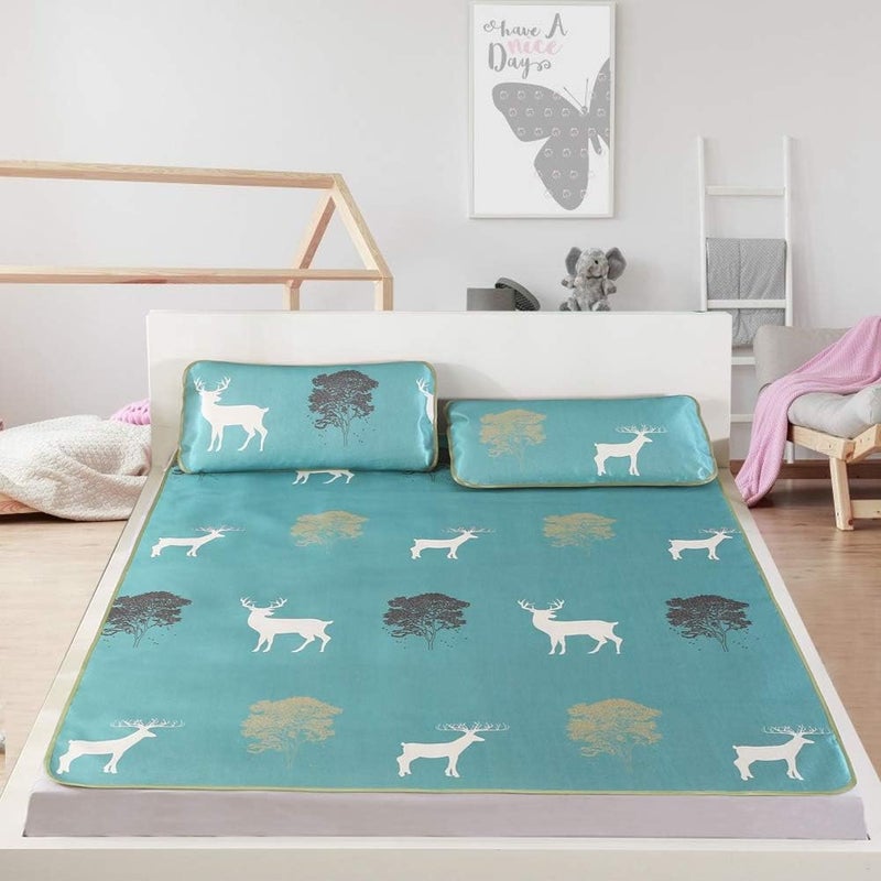 klarako Summer Sleeping Mat, 3D Printing Foldable Mattress Topper Pad Ice Silk Cover Cooling Mat  for Night (4 Sizes) (3#) - Image 4